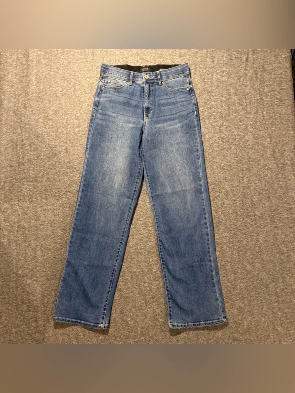 Curve Appeal High Rise Straight Jeans Womens 6/28 (fit 28x30) blue Comfort Waist